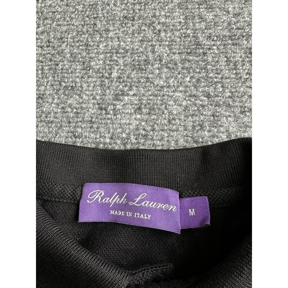 Mens Ralph Lauren Purple Label Italy Black Polo Shirt, Size M